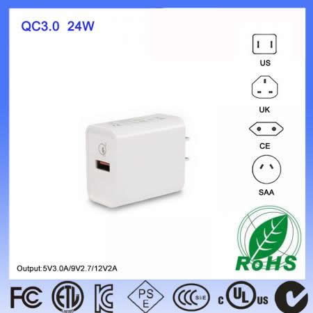 QC3.0 24WUSB快速充电器